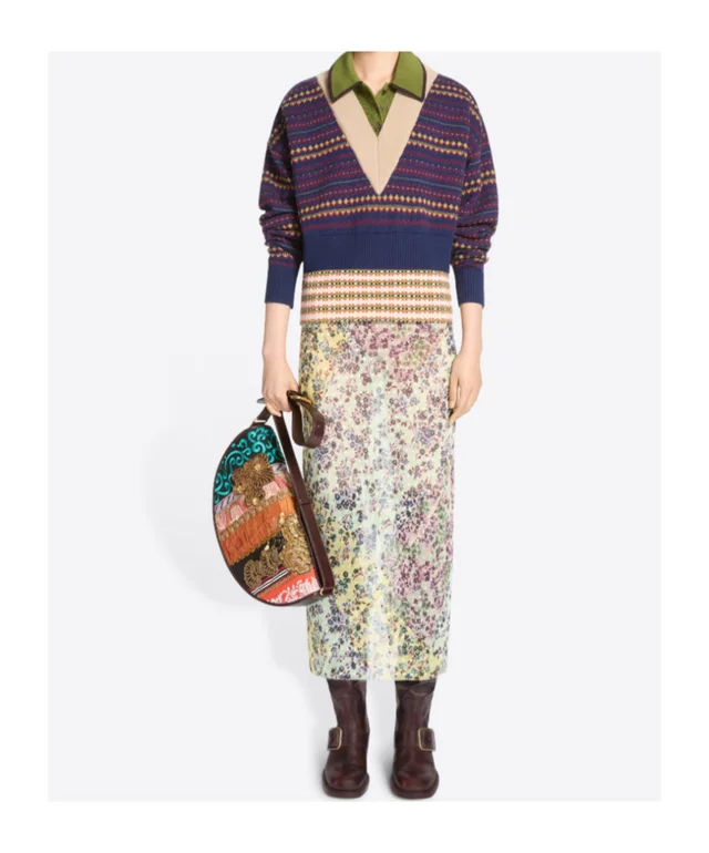 Dries Van Noten Jacquard Midi Skirt, photo 2 of 4 from SENSER