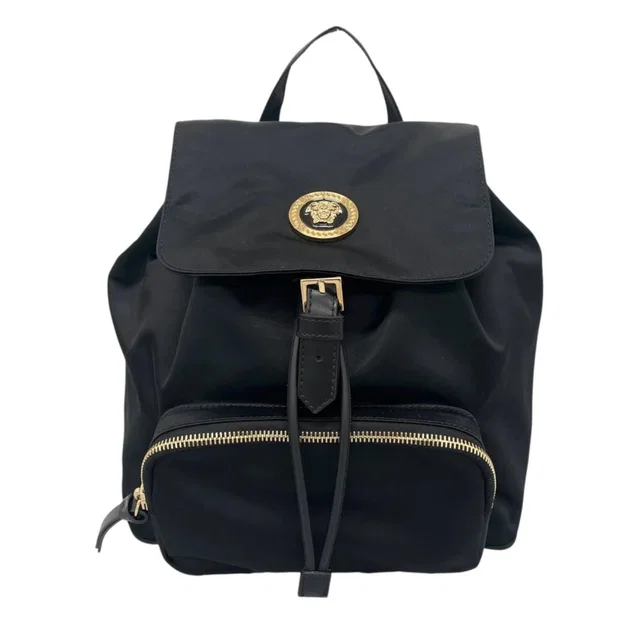 Versace Backpack Cowhide Black Medusa in Black Nylon from The Reluxe