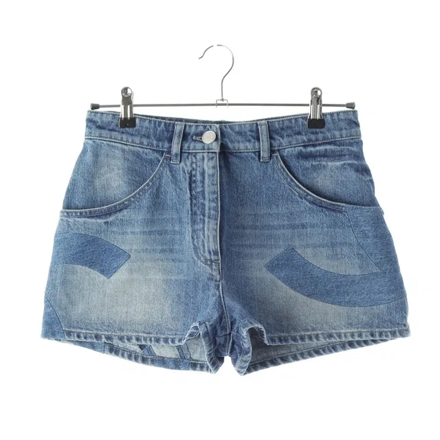 Chanel Cotton CC Logo Short Jeans Denim Pants Indigo Blue 36 in Blue Denim from The Reluxe