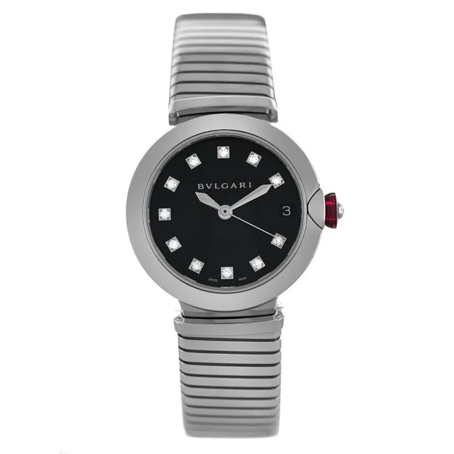 Bvlgari Lvcea Automatic Diamond Black Dial Ladies Watch 102953 in silver|black|gray from Jomashop.com, photo 1 of 1