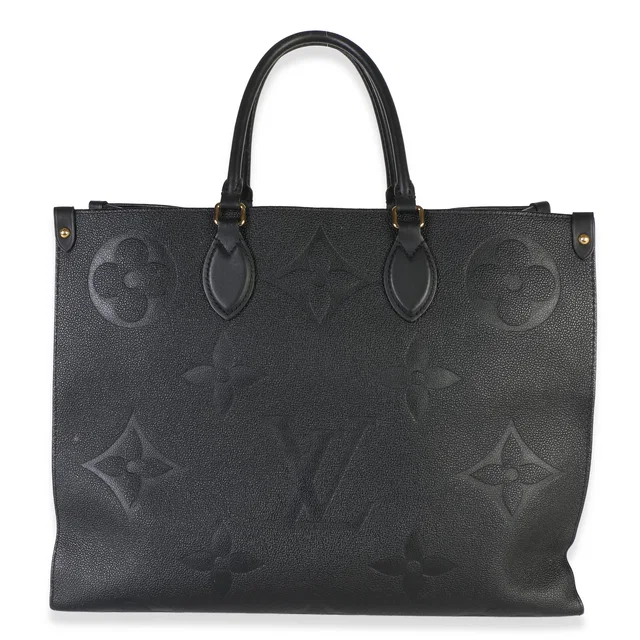 Louis Vuitton Black Giant Monogram Empreinte Onthego GM in Black Coated canvas from myGemma