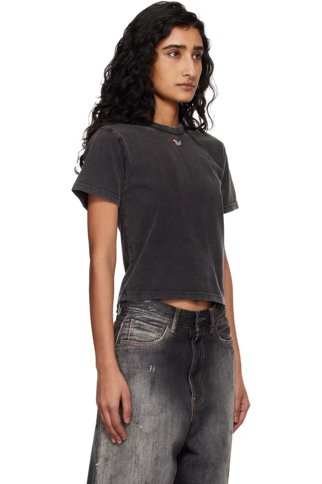 Ottolinger Black Pierced Fitted T-shirt, photo 2 of 4 from SSENSE