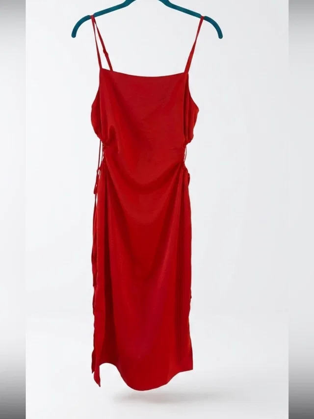 Christian Lacroix Spaghetti-Strap Midi Dress Xs in red from Poshmark
