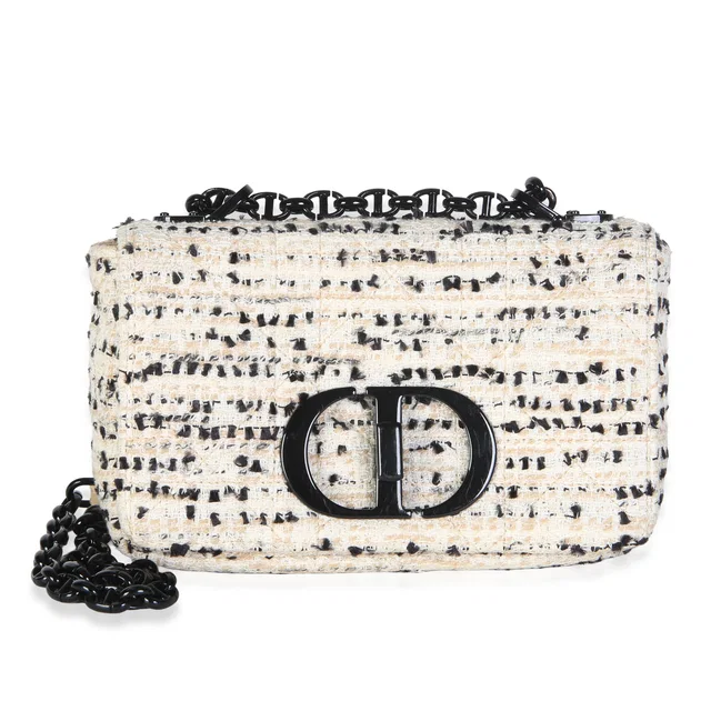 Dior Light Pink Multicolor Tweed Small Caro Chain Bag in Pink Tweed from myGemma