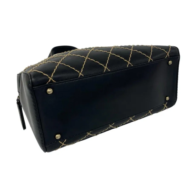 Chanel Wild Stitch Lambskin Handbag in Black Lambskin from LuxUness, photo 7 of 10