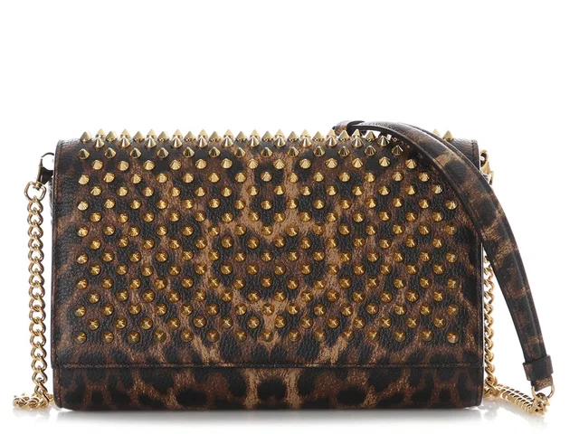 Christian Louboutin Animal-Print Spiked Paloma in Caviar leather from Ann's Fabulous Finds