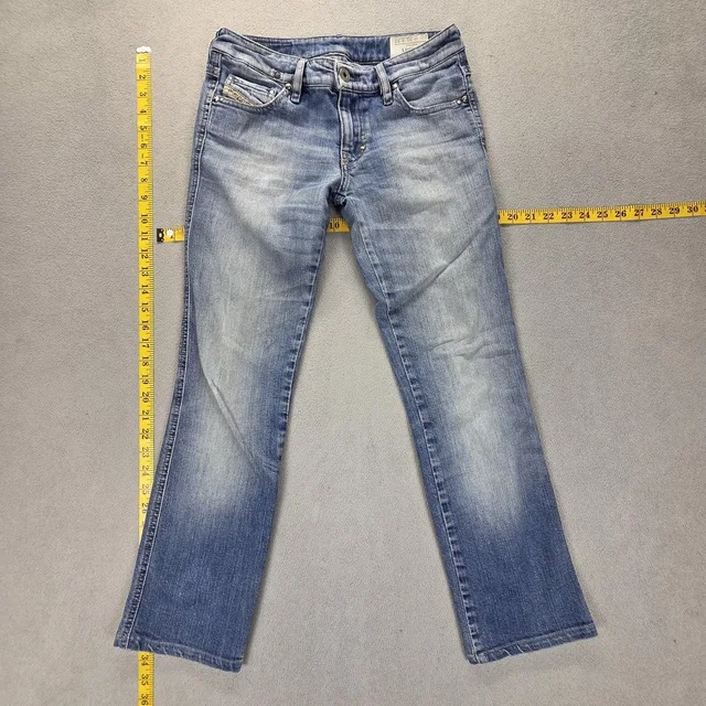 Diesel Jeans Womens 25x32 Blue Lhela Low Rise Slim Straight Studded 008l5 in blue Denim from Poshmark