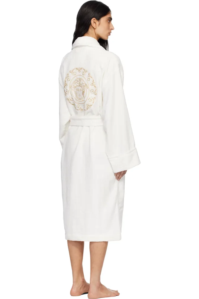 Versace White Medusa Gala Bathrobe, photo 3 of 4 from SSENSE