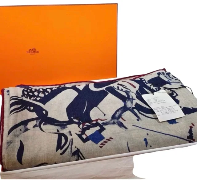10. Hermes 140cm Cashmere/ Silk Large Scarf - in Box in Silk from Luxury Promise