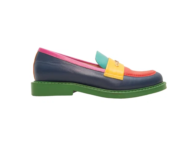Multicolor Chanel x Pharrell 2019 Color Block Loafers Size 35 in Multicolor Leather from Designer Revival