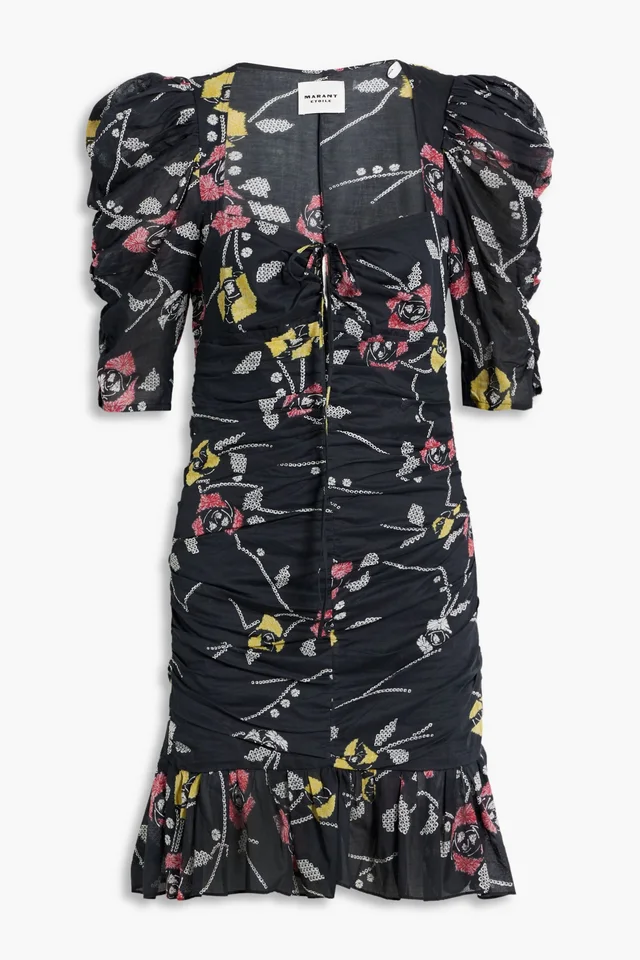 Marant Étoile Galdino Floral-Print Cotton-Voile Mini Dress from THE OUTNET, photo 1 of 1