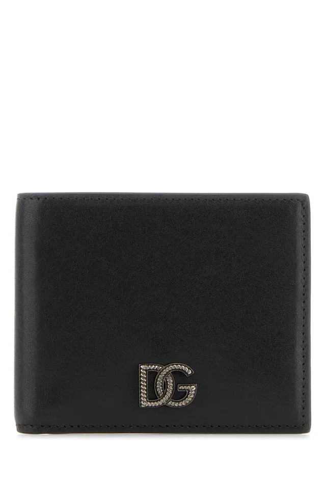 Dolce & Gabbana Vitello Leather Wallet — Black in Black Leather from HEWI