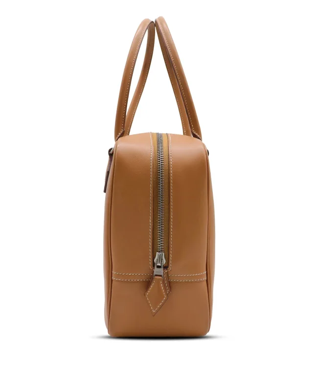 Hermès Plume 28 Naturel Veau Chamonix Hand Bag 2004 Square H Palladium Hardware in Calfskin from Luxury Promise, photo 3 of 14