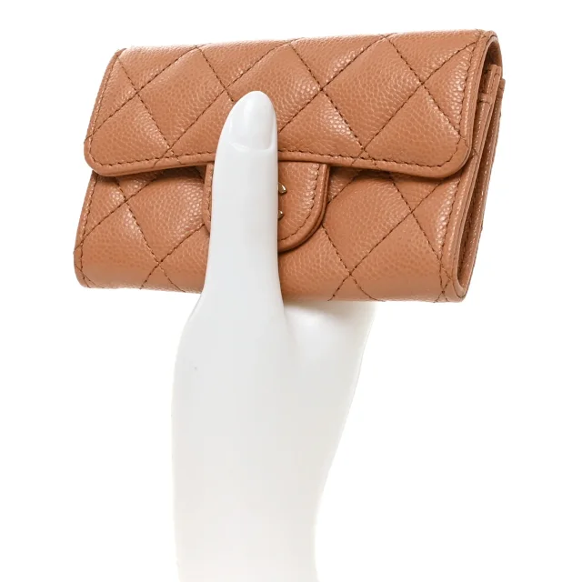 Chanel Caviar Quilted Flap Card Holder Wallet Brown in Brown Caviar leather from FASHIONPHILE, photo 2 of 9