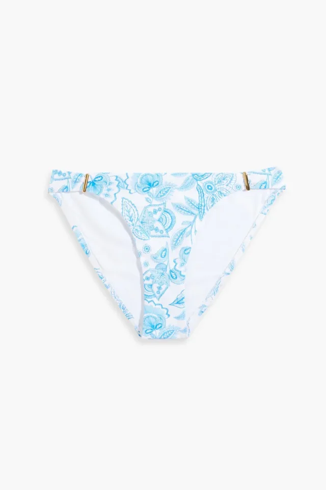 Melissa Odabash Martinique Printed Low-Rise Bikini Briefs in Azure, photo 5 of 8 from THE OUTNET