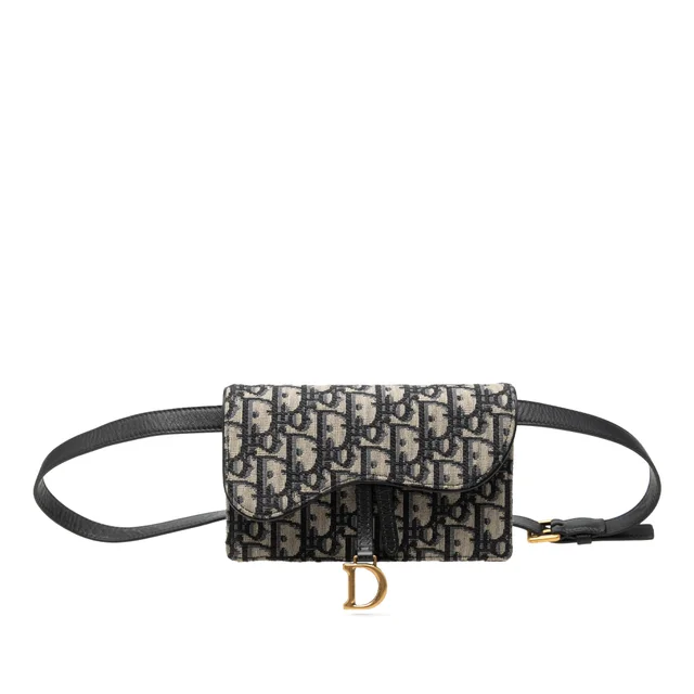 Blue Dior Oblique Canvas Saddle Belt Bag in Blue Canvas from Designer Revival, photo 1 of 1