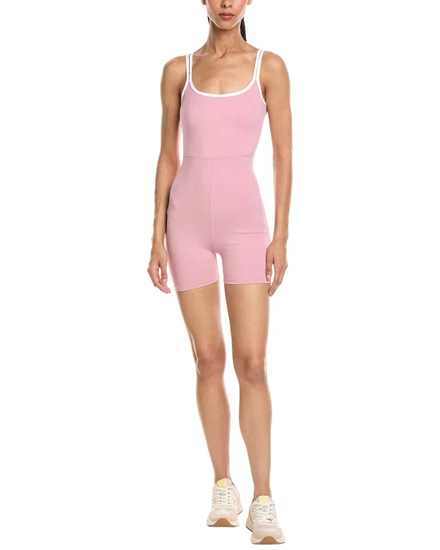 MARION 3.5in Double Straps Spaghetti Activewear Romper, image 1 of 1 from Gilt