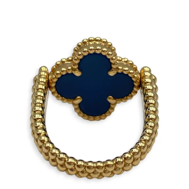 Van Cleef & Arpels (PSPM) Vintage Alhambra 48 Reversible Ring in Blue in Blue from LuxLexicon, photo 3 of 3