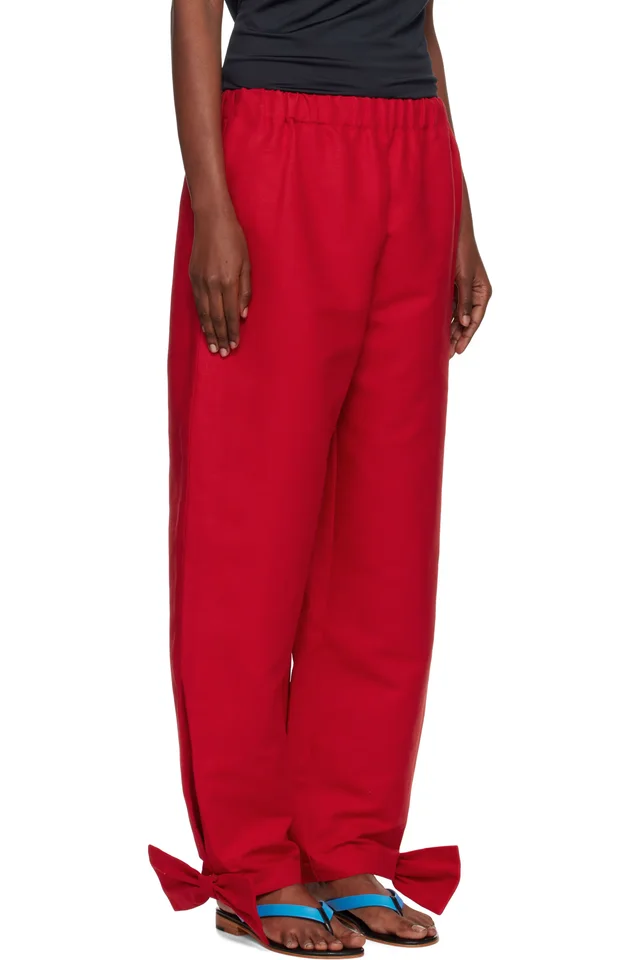 Caro Editions Red Coco With Bows Trousers, photo 2 of 4 from SSENSE