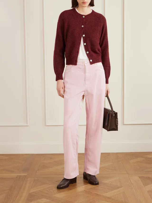 MARNI Distressed high-rise wide-leg denim jeans in Pink, photo 2 of 2 from NET-A-PORTER (Canada)