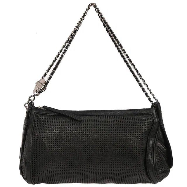 Chanel 2005-2006 Black Perforated Caviar Skin Pulley Shoulder Bag in Black Caviar leather from AMORE Vintage Tokyo