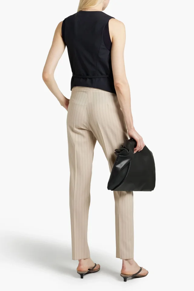 Brunello Cucinelli Bead-Embellished Wool-Blend Crepe Vest in Blue, photo 3 of 4 from THE OUTNET