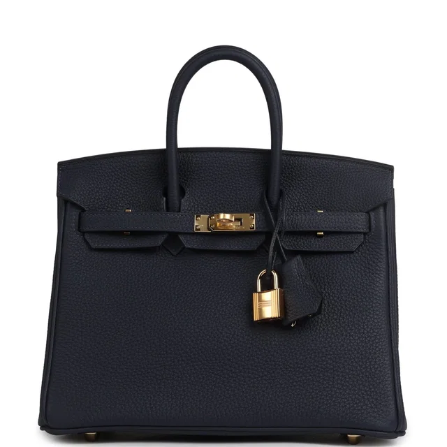 Hermès Birkin 25 Bleu Nuit Togo Gold Hardware in Navy Togo leather from Madison Avenue Couture
