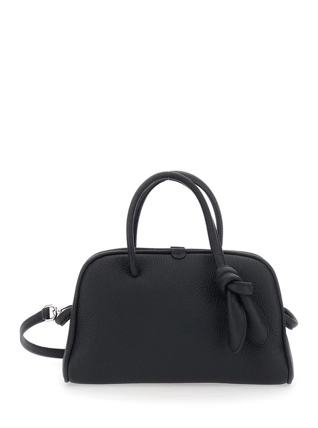 Jacquemus Top Handle Bag — Black Calf Leather in Black Calfskin from HEWI