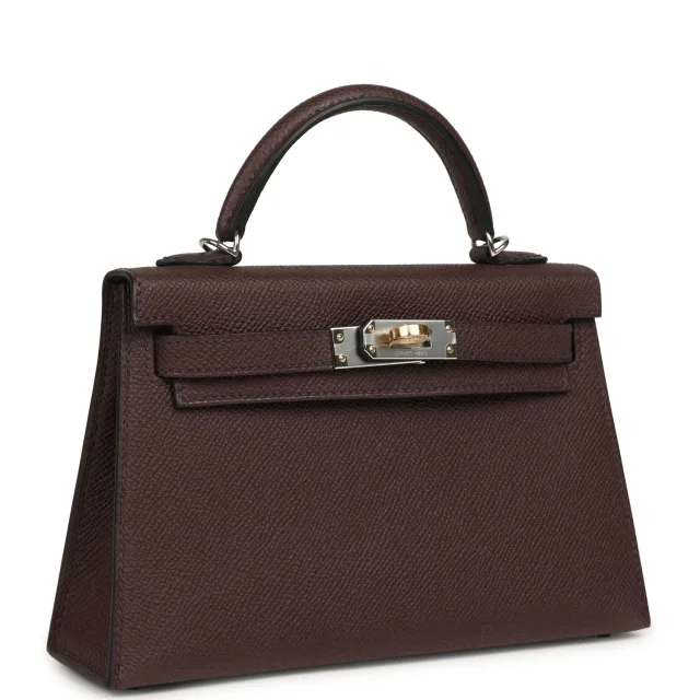 Hermès Kelly Sellier 20 Rouge Sellier Epsom Electrum Hardware in Burgundy Epsom from Madison Avenue Couture, photo 2 of 8