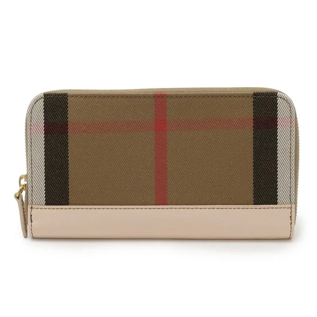 Burberry House Check Cotton Long Wallet in Leather from LuxUness