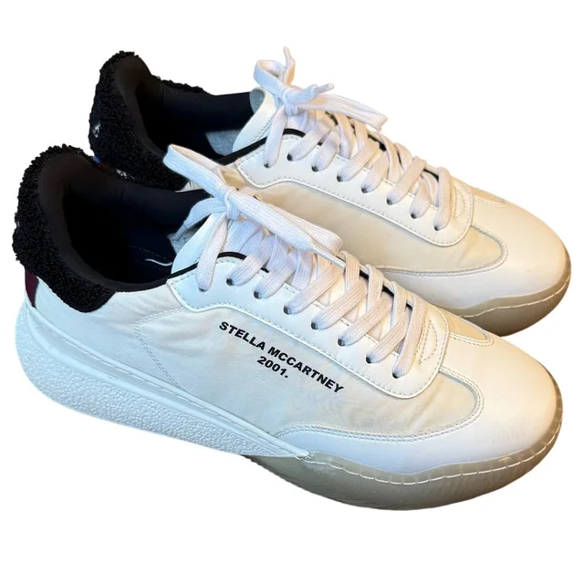 Stella McCartney Sneakers Loop Runner Leather Terry Lace Up White/Black Women 38 in black|white Leather from Poshmark