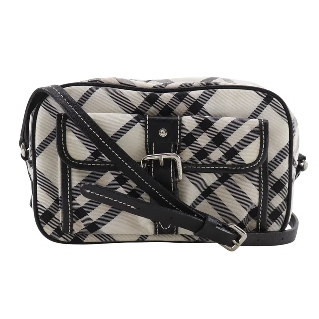 Burberry Blue Label Check Canvas Shoulder Bag in Blue Canvas from LuxUness