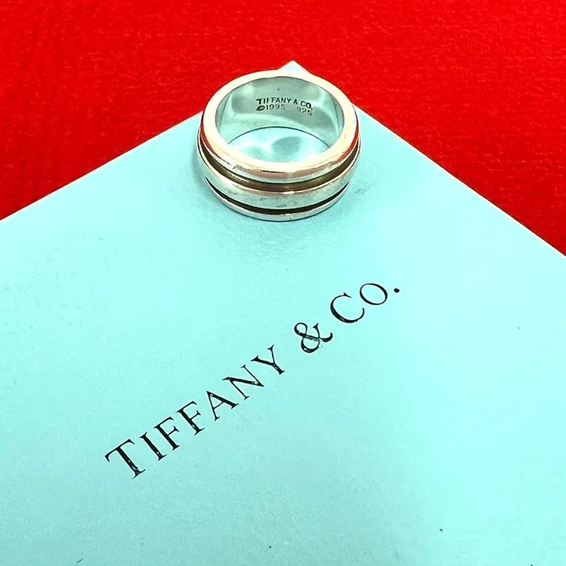 Tiffany & Co. Vintage Grooved Double Line Ring 925 Sterling Silver in Silver from The Reluxe