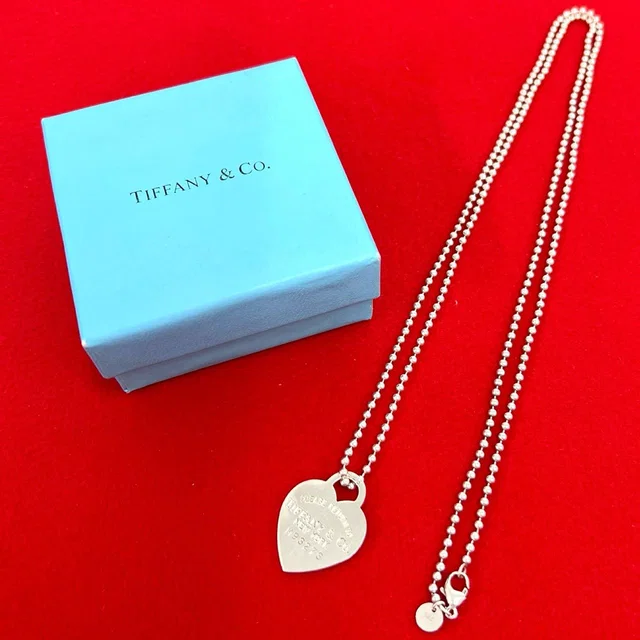 Tiffany & Co. Return to Heart Tag Necklace 925 Sterling Silver in Silver from The Reluxe