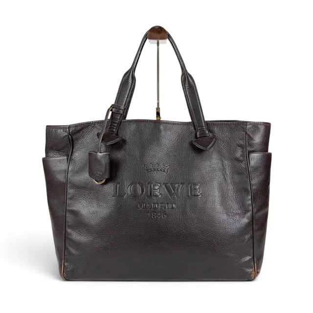 Loewe Heritage Tote Bag Leather Brown in Brown Leather from The Reluxe