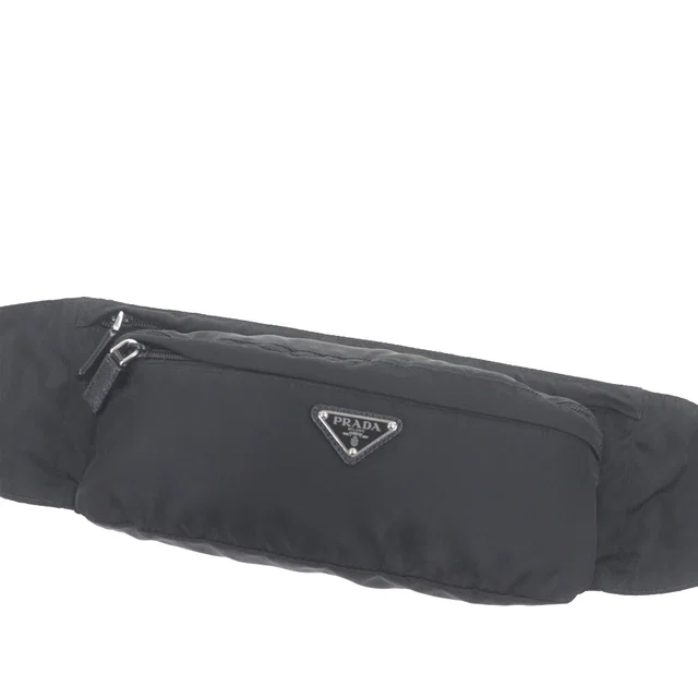 Black Prada Tessuto Belt Bag in Black Nylon from Designer Revival