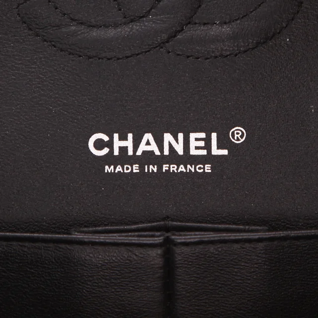 Chanel Timeless Classic handbag in Noir and white jersey in Black Canvas from Collector Square, photo 3 of 4