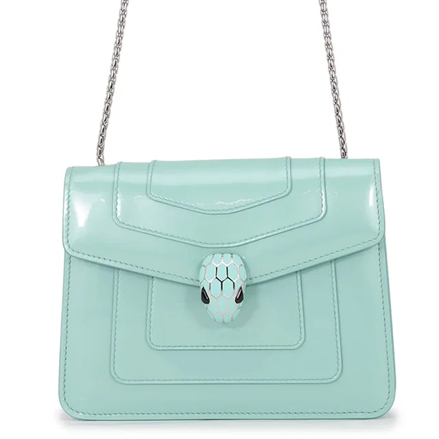 Bvlgari Serpenti Forever Shoulder Bag Aquamarine34560 Patent Leather Size Small in Patent leather from GALLERY RARE