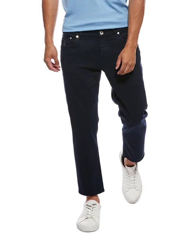 Brunello Cucinelli Crop Jean in Blue, image 1 of 1 from Gilt
