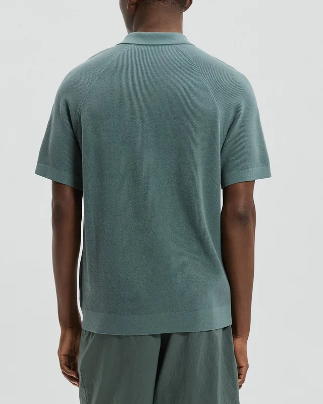 Theory Zip Polo Shirt in Cotton, photo 4 of 6 from Theory