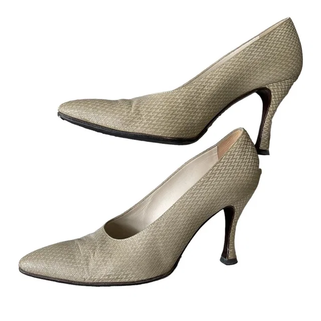 Giorgio Armani Giorgio Amani Italian Made With Leather Upper Lining Silver Heels Size: 35.5 in gold|silver|gray Leather from Poshmark