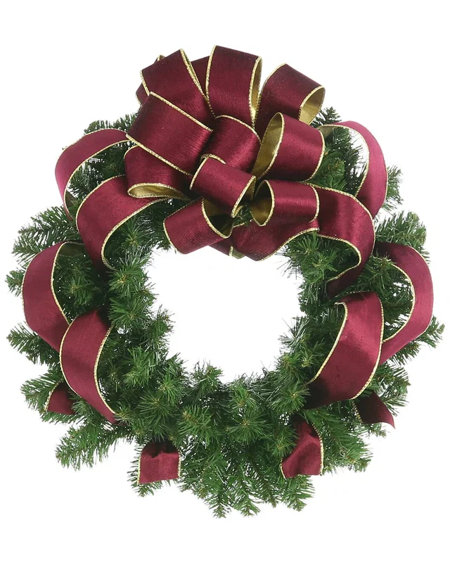 Creative Displays 32in Holiday Wreath With Plaid Bow, image 1 of 1 from Rue La La