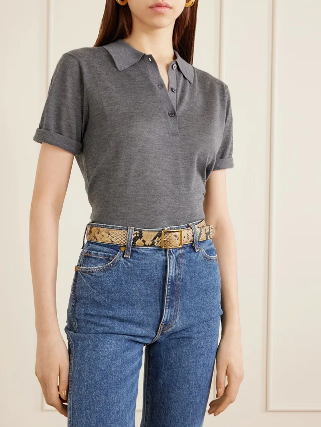 NILI LOTAN Gabriele snake-effect leather belt, photo 2 of 2 from NET-A-PORTER (Canada)
