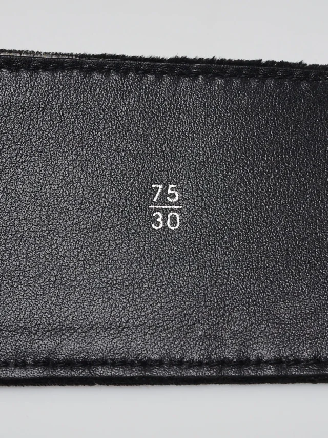Chanel Black/White Stripe Velour Wide Chain Belt Size 75/30 in Black from Yoogis, photo 7 of 7