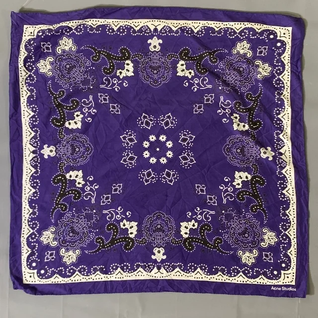 Acne Studios Black & White Paisley Cotton Silk Scarves in purple Silk from Poshmark