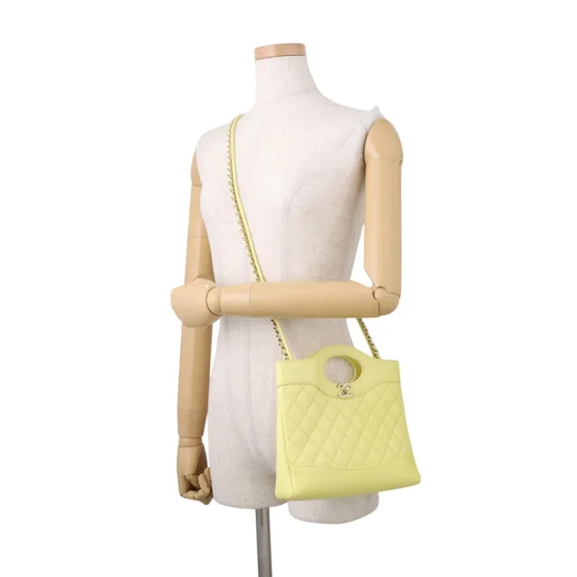 Chanel CHANEL31 Shopping Bag YellowAS4133 Shiny Calf Leather Size Small in Calfskin from GALLERY RARE, photo 7 of 17