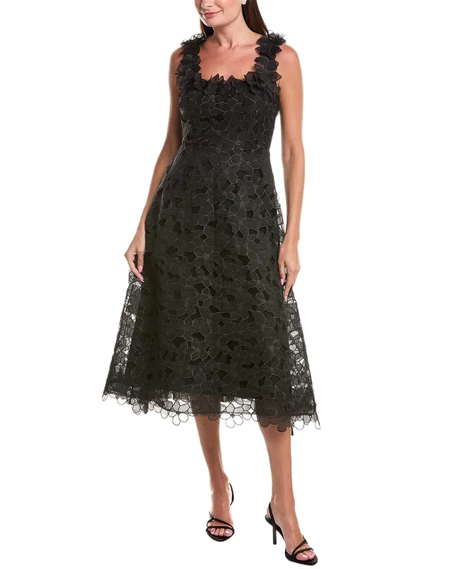 Teri Jon by Rickie Freeman Organza Lace 3D A-Line Dress, image 1 of 1 from Rue La La
