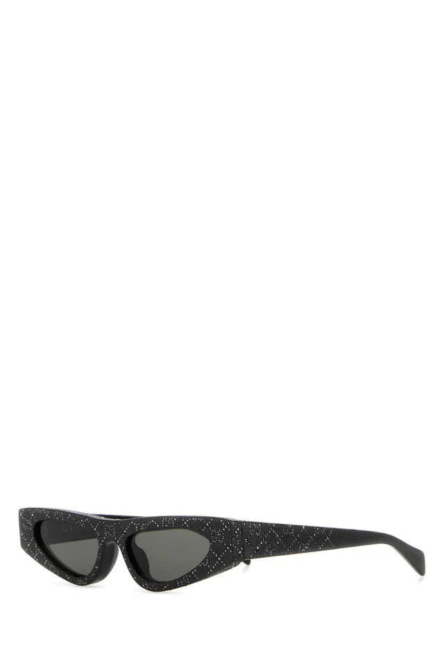 Gucci Embellished Acetate Sunglasses — Black Exterior in Black from HEWI