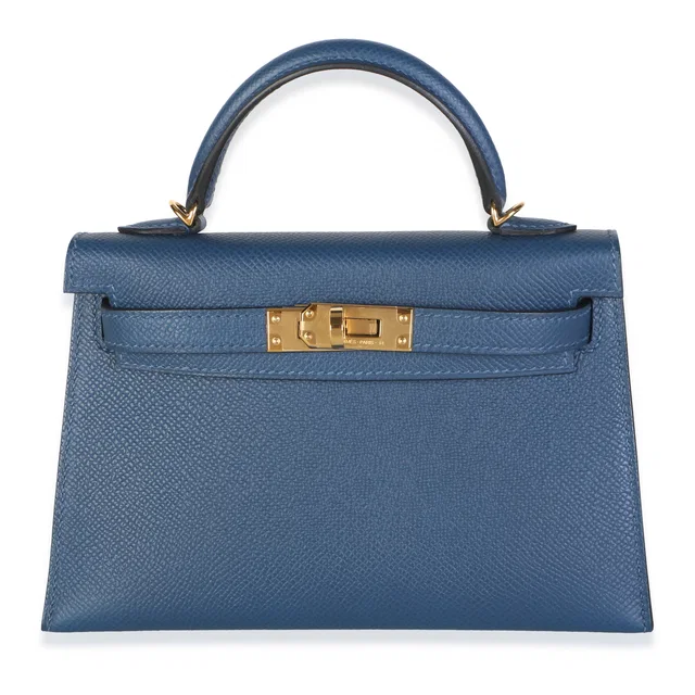Hermès Deep Bleu Epsom Sellier Mini Kelly II 20 GHW in Blue Epsom leather from myGemma