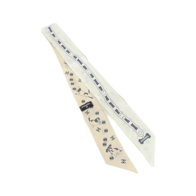 Chanel Hair Band Hair Accessories White in White Silk from The Reluxe
